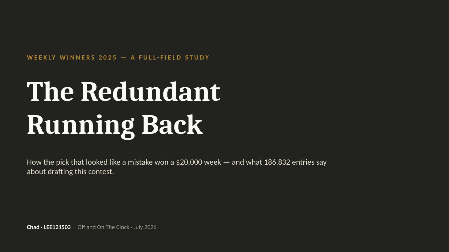 Title slide: The Redundant Running Back